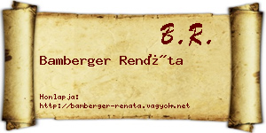 Bamberger Renáta névjegykártya